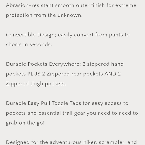 Summitskin versa khaki lightweight hiking mountain pants / shorts NWT - Picture 7 of 9